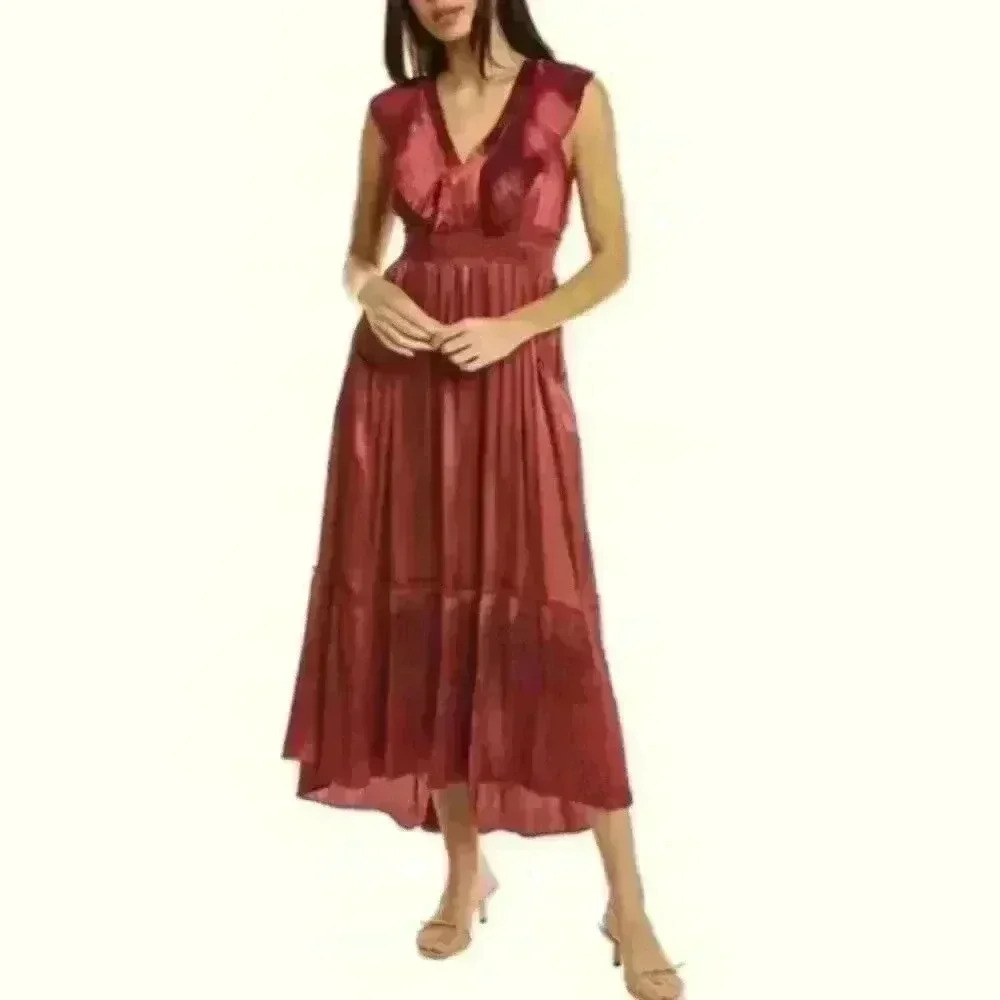 Taylor Crinkled Satin Midi Dress